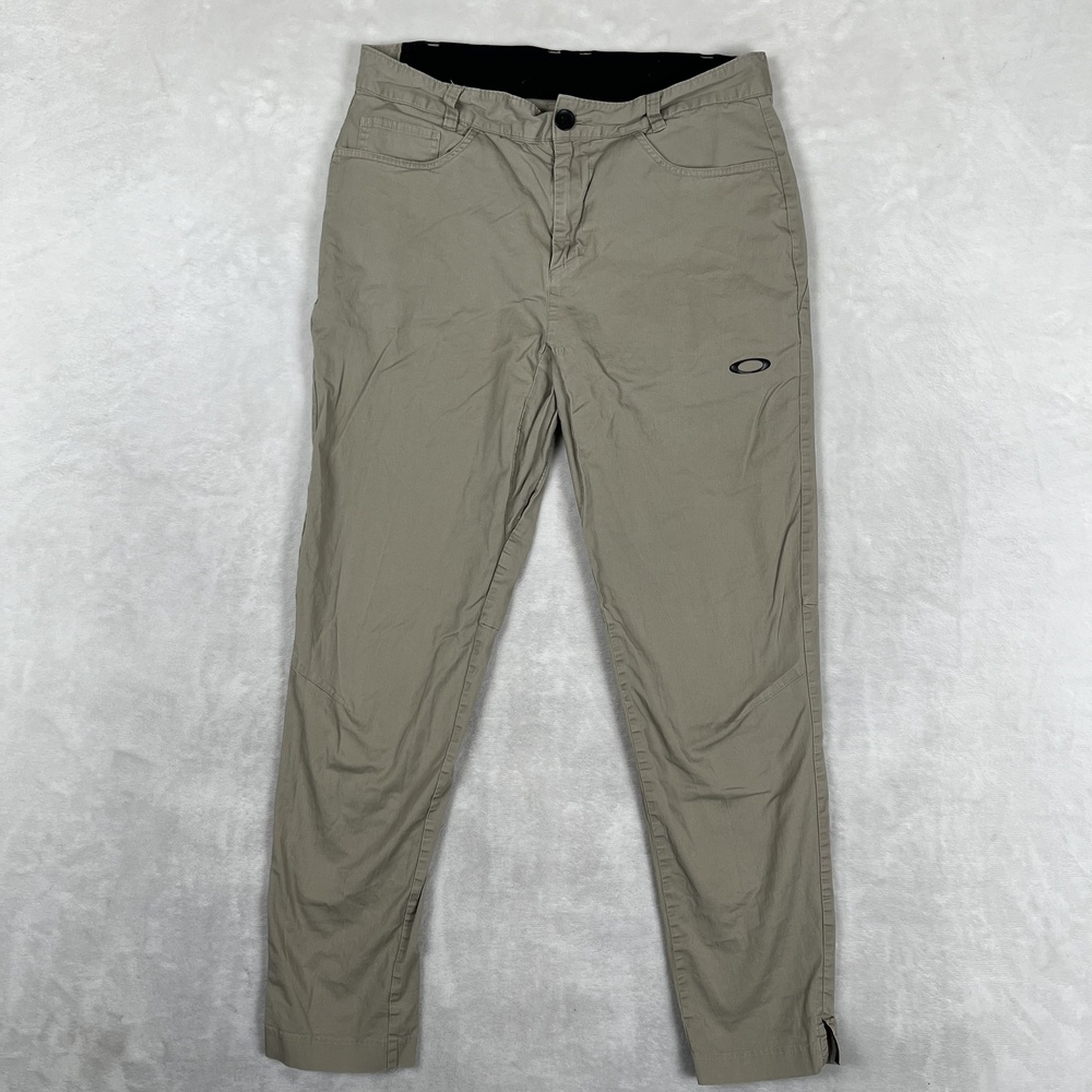 Oakley Chino Pants Mens 32 Beige Regular Fit Nylon Elastic Waist Outdoor